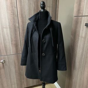 J Crew Women’s Black Wool/Cashmere Overcoat - Size Small